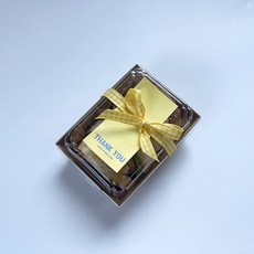 Tina Picnic 迷你牛皮一次性容器 + 貼紙 粉嫩黃色 + 黃色緞帶 套組, 20套, 便當容器(20p) + 貼紙 粉嫩黃色(20p) + 黃色緞帶(20p)