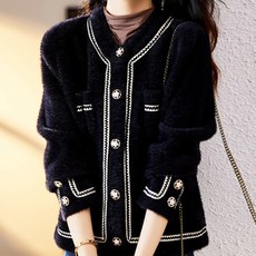 뮤리엘 여성용 버튼 포인트 라인 플리스 자켓