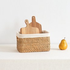 House Recipe 天然籐編籃子 長方形 M, 棕色的, 1個