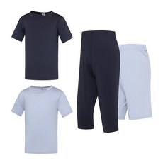 키스포 아동용 냉감 통기성 쿨 원단 아이스 실내복 2종 트레이닝 상하의 세트