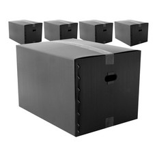 Peulbak 塑膠瓦楞板搬家箱, 黑色, 5個