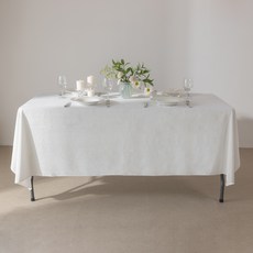 大成纖維 魯平天鵝絨桌布, 大(270 x 150 cm), 白色