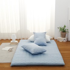 애프터식스 국산 모더니티 누빔 요커버 + 허브요솜 세트, 블루, 누빔요커버+요솜