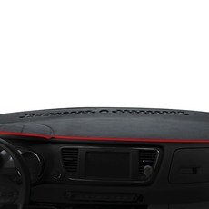 TOAD 高級儀表板避光墊 不織布 K-151, KIA Niro SG2 2022年式 (有HUD / 無中央喇叭), 黑色(布料) + 紅色(飾邊)