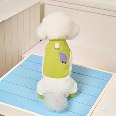 아티펫 강아지 투톤 컬러 블록 견인 올인원, 그린, 1개