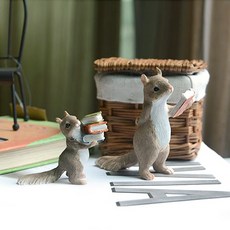 Homeflow 精緻花園裝飾松鼠雕像, 書房松鼠組合