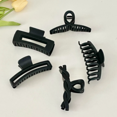 Leumida 黑色霧面啞光鯊魚夾5件組