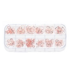 원 사각 삼각 네일파츠 005 12종 세트, 로즈골드, 1개