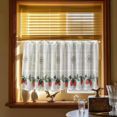 Sodam Mall 粉彩廚房窗簾, 草莓