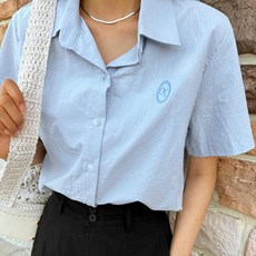 Nan Ningu女款Bartmil刺繡短袖襯衫