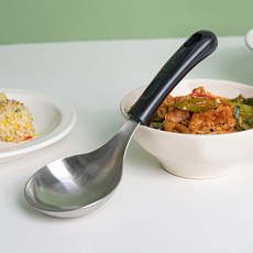 304不鏽鋼迷你上菜匙, 黑色, 1個