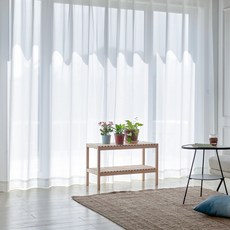 뷰하우스 민무늬 샤르르 쉬폰커튼