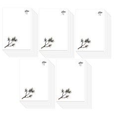 韓國花卉書法空白明信片, 100個, 冬季松樹