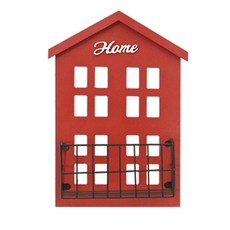 房屋造型迷你收納壁掛架 YT_RA1141, 紅色, 1層