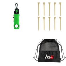 NAYA STYLE 高爾夫球袋 + Wood 高爾夫長 T恤 10p + 袋套組 GFYP-136-2 + 182-3PU, 綠色(高爾夫球袋)+原木色(高爾夫球座)