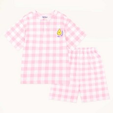 mollimelli friends 兒童透氣水果朋友格紋寬鬆室內上衣+下著套裝