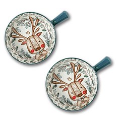 티온스 캐릭터 손잡이 플레이팅 면기 T42 2종 세트, 블루, 1개
