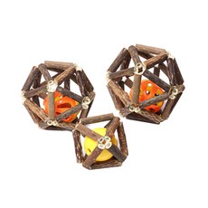 HAMATE Cat Matabi 木鈴球 3 件套, 棕色的, 1套