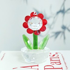 Ju and Ji 水晶納骨裝飾小物, 紅向日葵