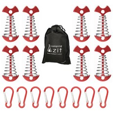 캠핑아지트 롱타입 피쉬 데크팩 8p + 카라비너 8p + 전용 파우치, 1세트