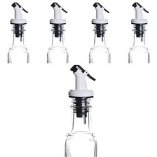 矽膠J型倒酒器瓶塞 白色+黑色 5入, 白色 黑色, 5個