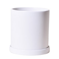 반무광 도자기 화분 원형, 화이트, 1개