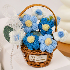 테이아 포근한 하루 니트 플라워 바스켓 인테리어 소품, 23 9송이, 1개
