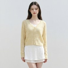 BURU N JUDY 女款扇貝邊鏤空針織開襟衫 BOSFCD501A