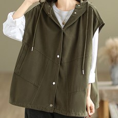 Chic Hills Aria 素色工裝連帽寬鬆版背心 11031