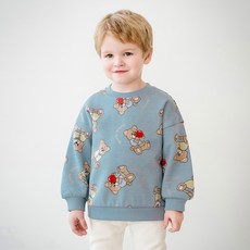 Mollydelli 兒童毛衣熊刷毛大學T