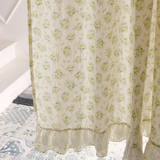 ANDCOTTON 復古花卉 復古玫瑰 遮蔽門簾, 黃色