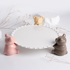 小熊水滴蛋糕架 4號 + 小熊3件組, 混色, 1套