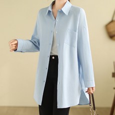 포플러앤씨 여성용 보센 롤업 카라 셔츠 P24SPST012011