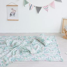 비비엔다 논슬립 밤부 시어서커 사그락 아기 여름이불세트, 보타닉가든