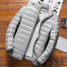 男款大尺碼素色輕量羽絨外套