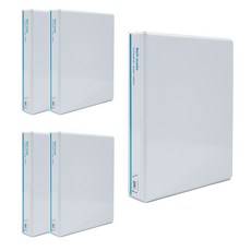 Youngoh 透明3孔D型環活頁夾 3cm, 白色 + 透明, 5個