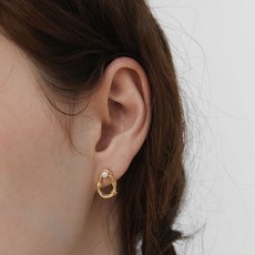 로아주 여성용 silver925 Curved point 귀걸이 FREE(14.5 x 10.5 mm)