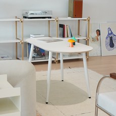 슈에뜨메종 HPM 자작나무 타원형 낮은 식탁 1200 x 600 mm, 밀크화이트, 2인용