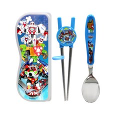 LE BARN 衝鋒戰士學習筷+湯匙+收納盒, 混色, 學習筷+湯匙+餐具盒