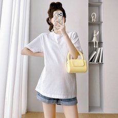 언헤브 임부 루즈 무지 반팔 티셔츠