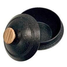 Mamtul 電磁爐適用 韓式石鍋 鍋巴飯釜鍋 小型 18cm 黑色 1入, 1個, 單色