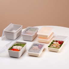 아띠홈 밀프렙 듀얼사이즈 1단 도시락 2종 x 4p 세트, 크림, 버터, 1세트