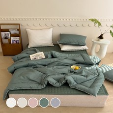 BAZAAR Micro Tencel 莫代爾高級韓式薄被 + 枕頭套 + 床包式保潔墊套組