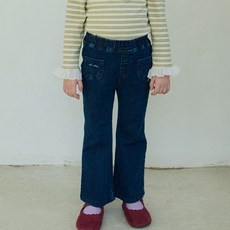 哲秀與英熙 兒童字母喇叭牛仔褲