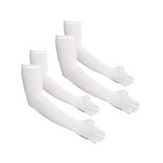 INCONTRO Xfit 素色彈性露指袖套, 白色