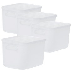 BONOHOUSE Rainfog 圓形收納箱, 4個, 半透明