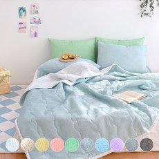 涼爽泡泡紗渲染圓角夏季薄被, 薄荷綠