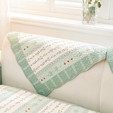 lovinglab Heart Green 純棉絎縫防滑沙發墊