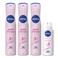 니베아 데오드란트 스프레이 펄앤 뷰티 200ml x 3p + 스프레이 엑스트라 화이트 35ml, 1개