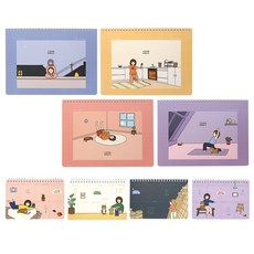 Pinkfoot 圖案月計劃本 4入+週計劃本 4入組, 混色